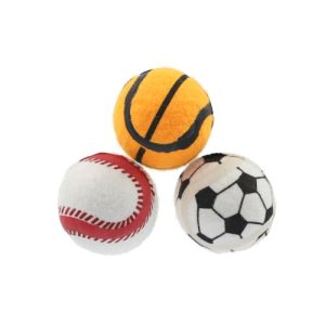 צעצוע לכלבים מארז שלישיית כדורי טניס בגודל 2.5" מוקצפים