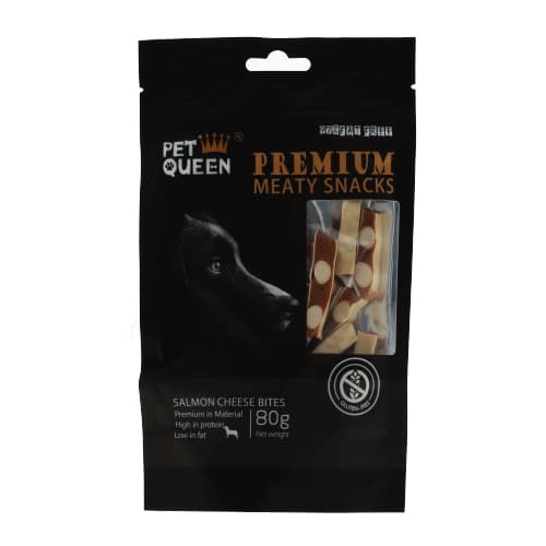 פט קווין בלק - חטיף נגיסי סלמון וגבינה - 80 גרם