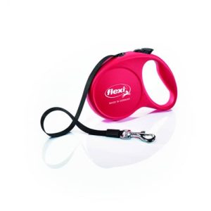 פלקסי פאן אדום רצועה נמתחת לכלב מידה M