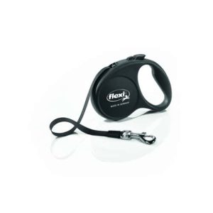 פלקסי פאן שחור רצועה נמתחת לכלב מידה S