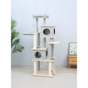 קולהקט מגרדת פרמיום לחתולים 5 קומות ובית 59.5*55*169 חום