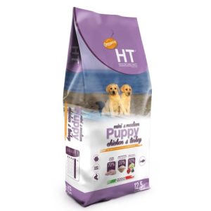 HT מזון יבש לגורי כלבים מגזע קטן ובינוני עוף והודו 12.5 ק"ג