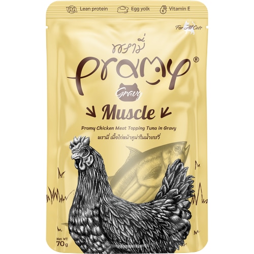 פראמי - פאוץ' לחתול עוף וטונה ברוטב (שרירים) - 70 גרם