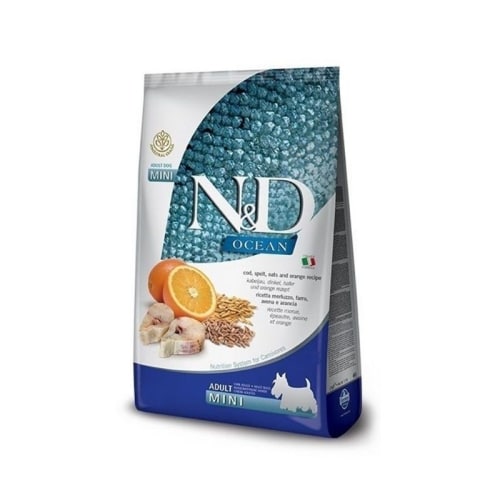 ND מזון יבש לכלבים בוגרים מגזע קטן אושן דג קוד ותפוז