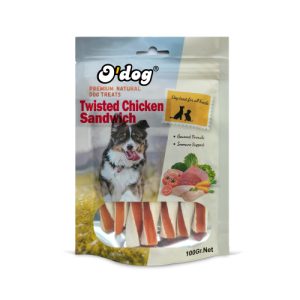 אודוג סנדוויץ' עוף מלופף לכלבים 100 גרם