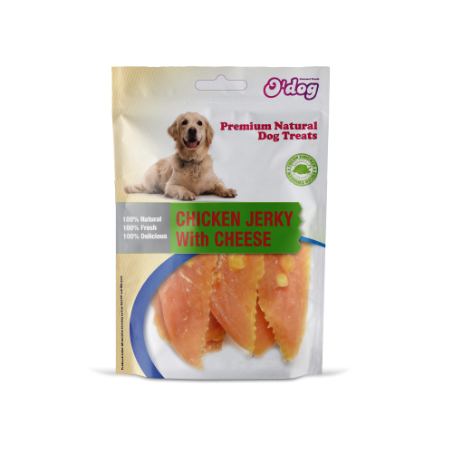אודוג חטיף ג'רקי עוף עם גבינה לכלבים 100 גרם