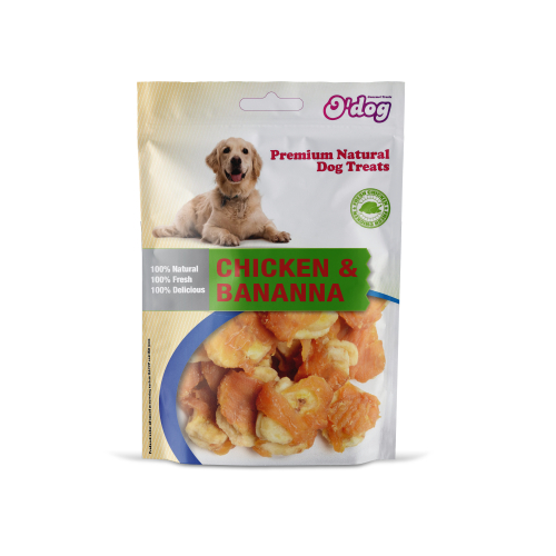 אודוג חטיף עוף ובננה לכלבים 100 גרם
