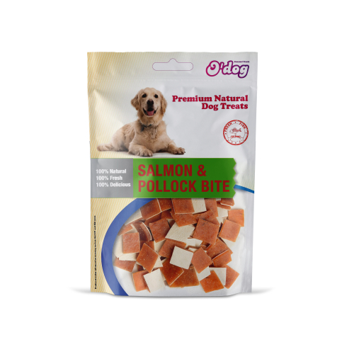 אודוג חטיף סלמון ובקלה לכלבים 100 גרם