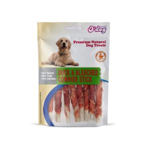 אודוג חטיף מקלוני ברווז ועור בקר לכלבים 100 גרם