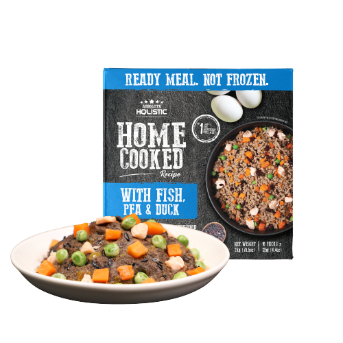 הום קוק מזון טבעי הוליסטי לכלבים סרדין, אפונה וברווז 2 ק"ג