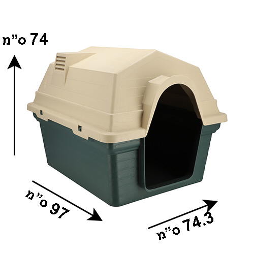 מלונה לכלבים גדולים פלסטיק 74.3*74*97 L
