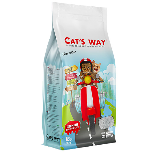 Cat's Ways - unscented - שק חול מתגבש ללא ריח 18 ק"ג