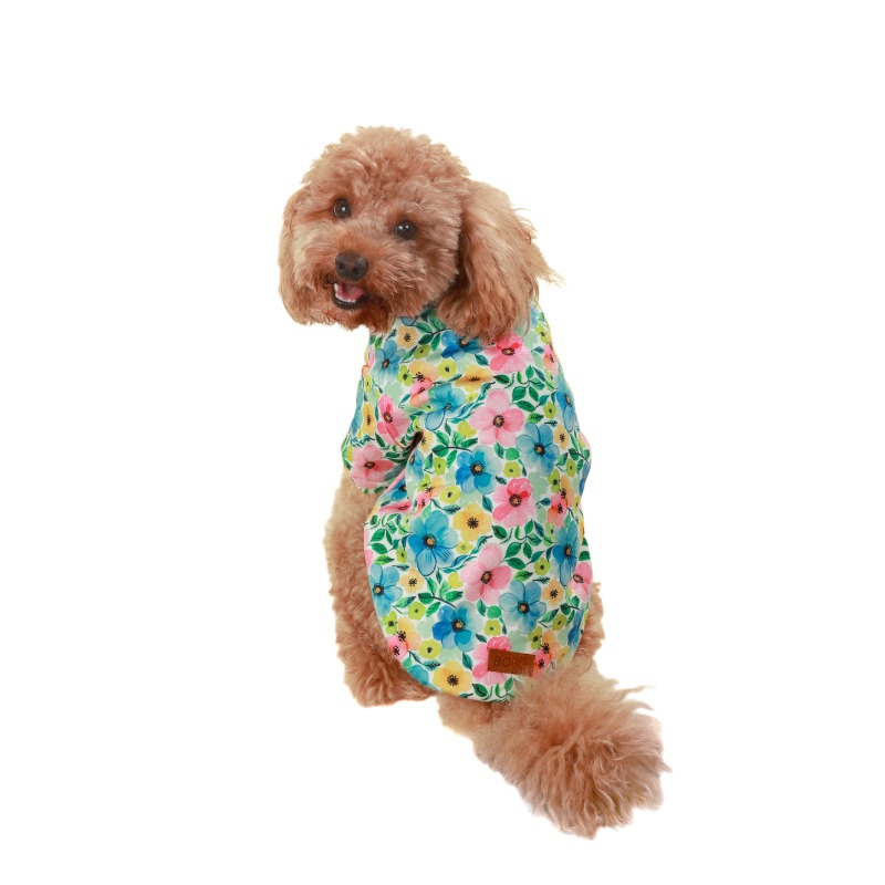 בגד טריינינג לכלבים בעיצוב פרחוני