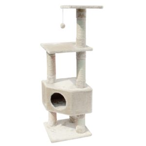 מתקן גירוד לחתולים דגם קלאסיקט לונה בצבע קרם 135*40*40