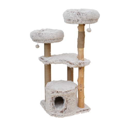 מתקן גירוד לחתולים מרסיי פרווה ארוכה 122*49*49 בתבע בז'