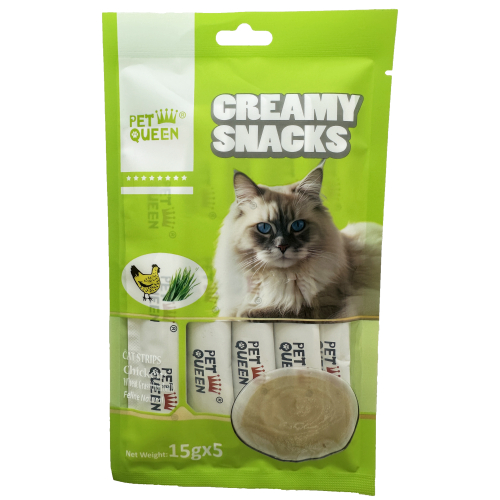 פט קווין חטיפי שלוקים לחתולים עוף ועשב חיטה 75 גרם