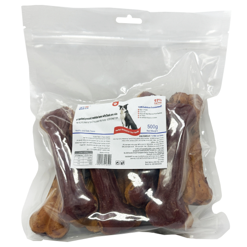 פט קווין עצם עור גולמי מעושן עם בוורז 500 גרם