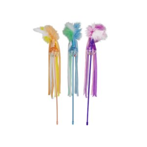 צעצוע חכה מולטי לחתול כדור נוצה 45 ס"מ