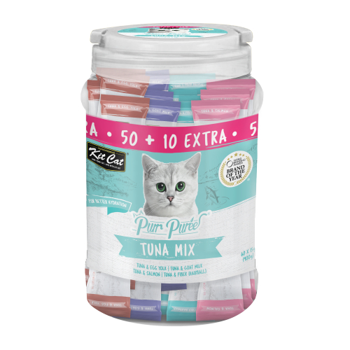 קיט קט שלוקים לחתולים צנצנת מיקס טונה 60 יח' 900 גרם