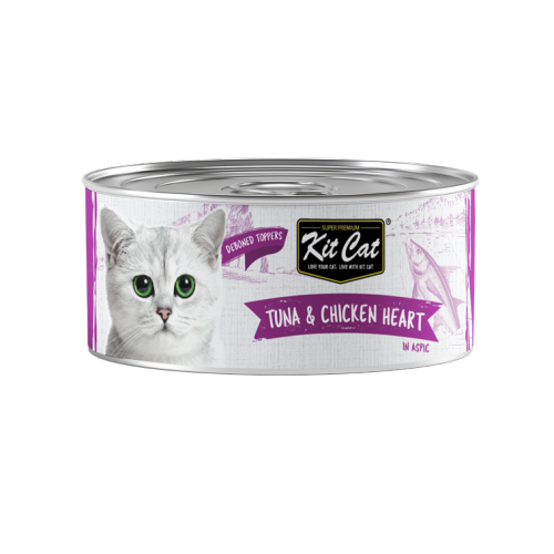 קיט קט שימור טונה ולבבות עוף 80 גרם