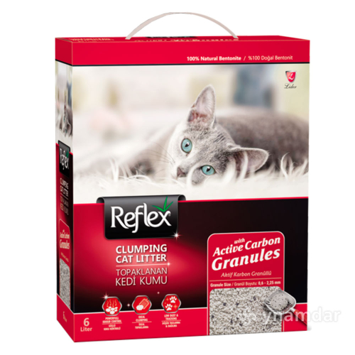 ריפלקס קרטון חול מתגבש לבן עם פחם פעיל 6 ליטר