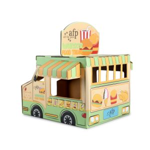 צעצוע לחתולים עמדת קפה ניידת מקרטון של חברת AFP