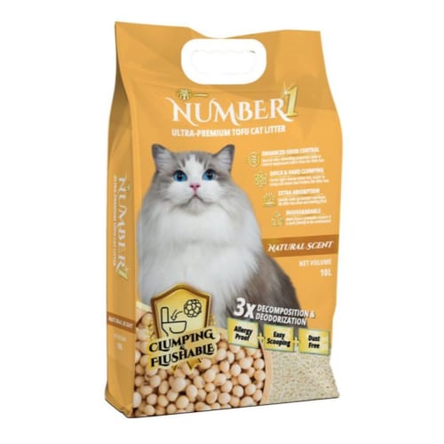 חול מתגבש טופו לחתולים number one ללא ריח 10 ליטר